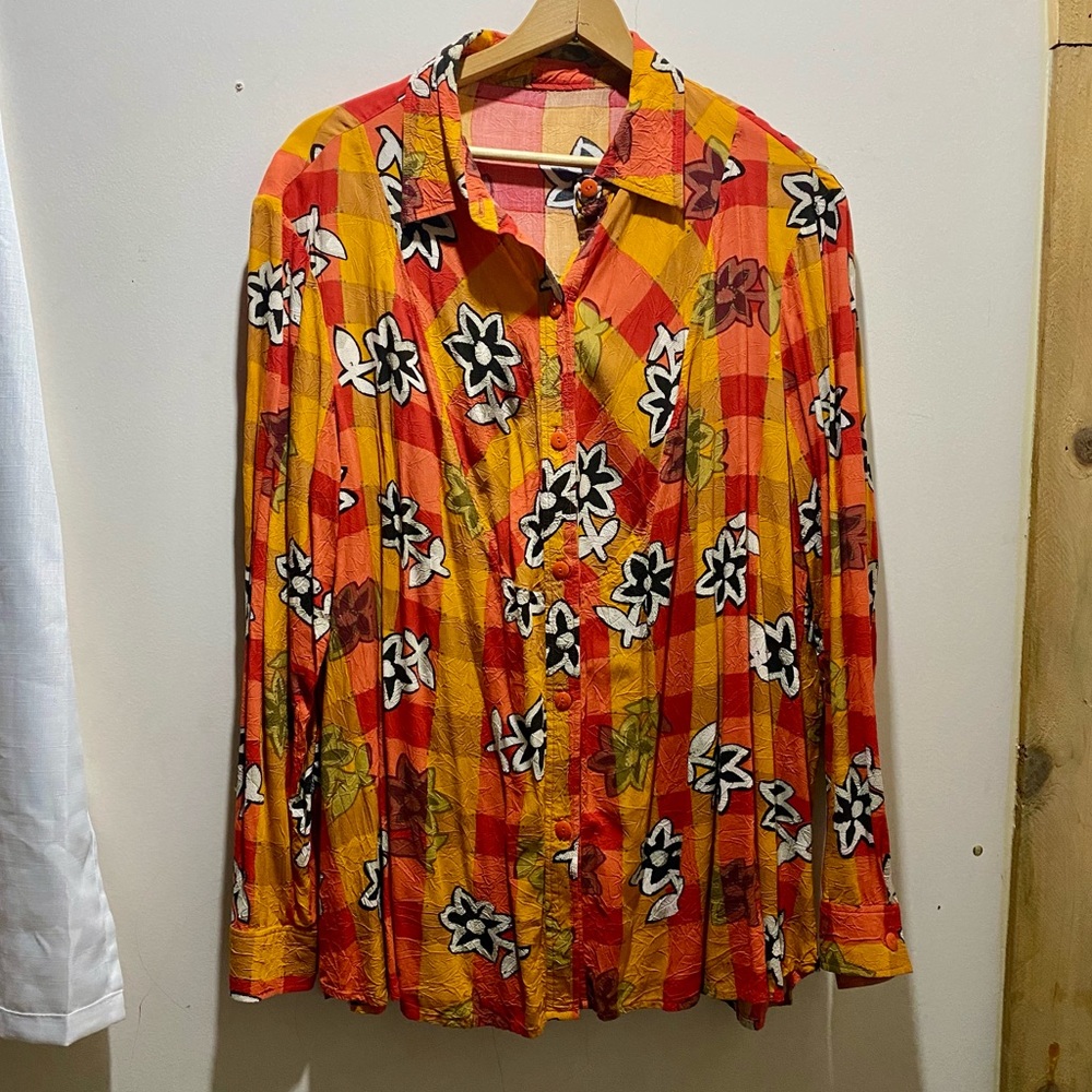 Vintage Button Up Long Sleeve Blouse